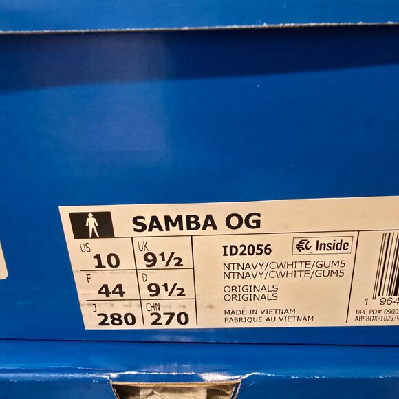 adidas Samba OG Night Navy Cream White Gum Shoes ID2056 Men's Size 10 NEW - Picture 11 of 15